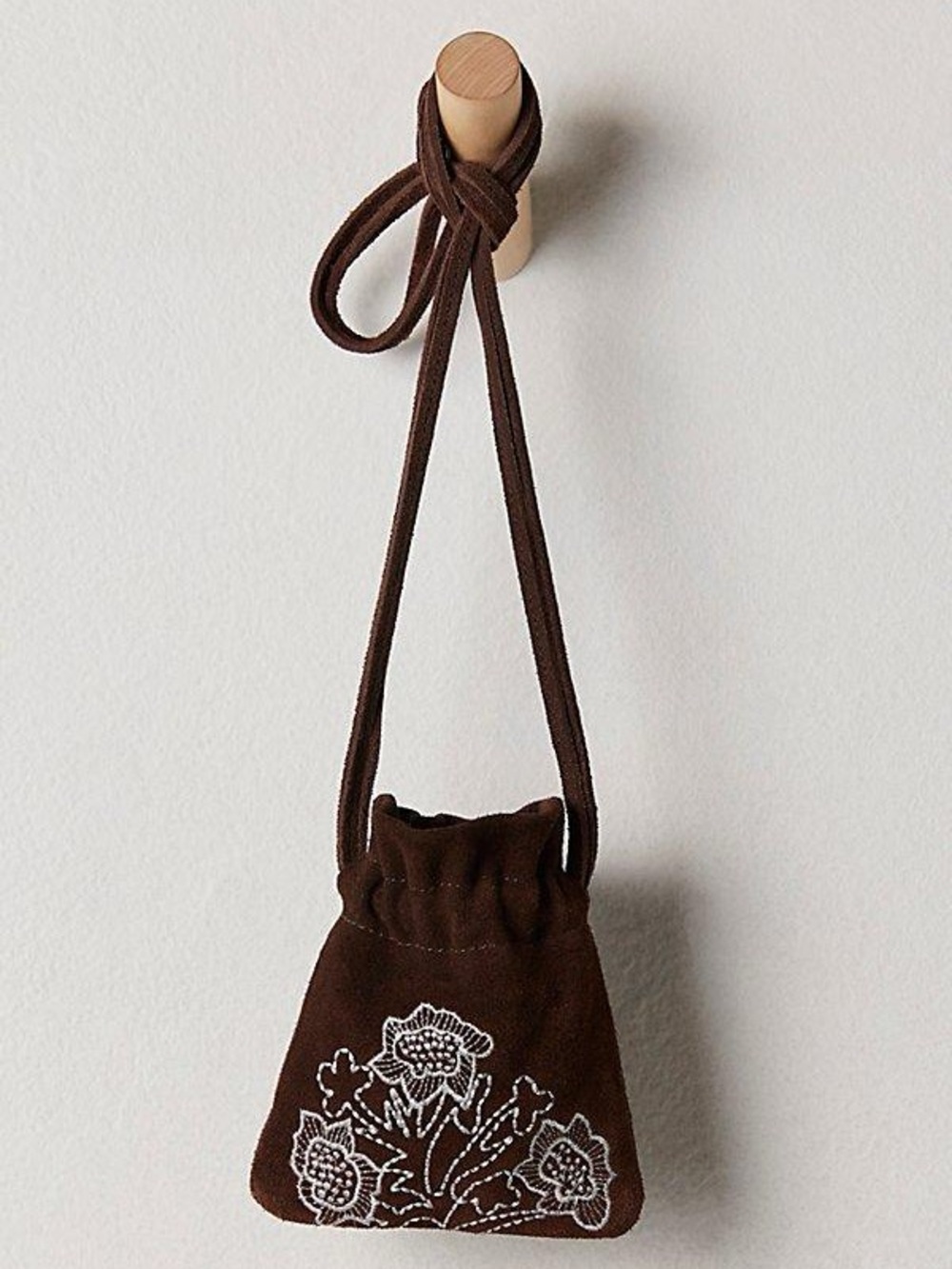 NWT FREE PEOPLE Eden Mini Pouch | Espresso/Chocolate MSRP $38